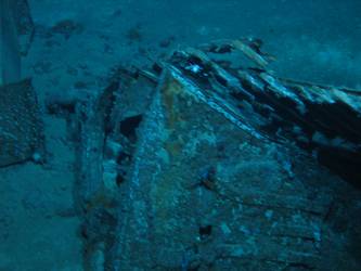 Looking down on bow section of carvel built ship's boat